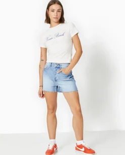 T-shirt Ajusté Avec Print Devant - Blanc