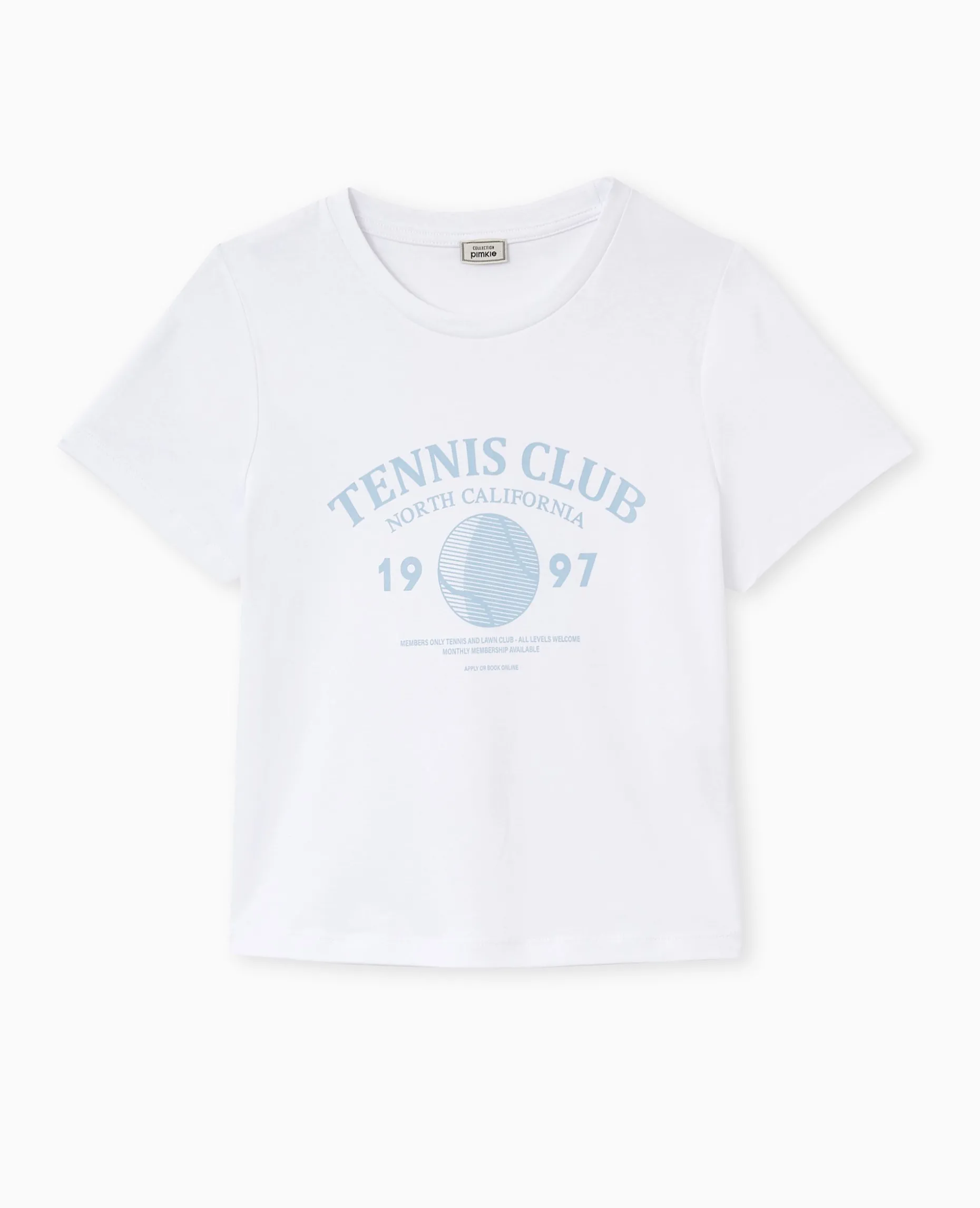 T-shirt Ajusté Avec Print Devant - Blanc