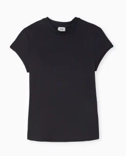 T-shirt Ajusté En Maille Extensible - Noir