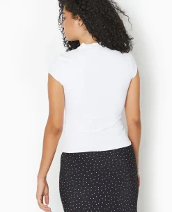 T-shirt Ajusté En Maille Extensible - Blanc