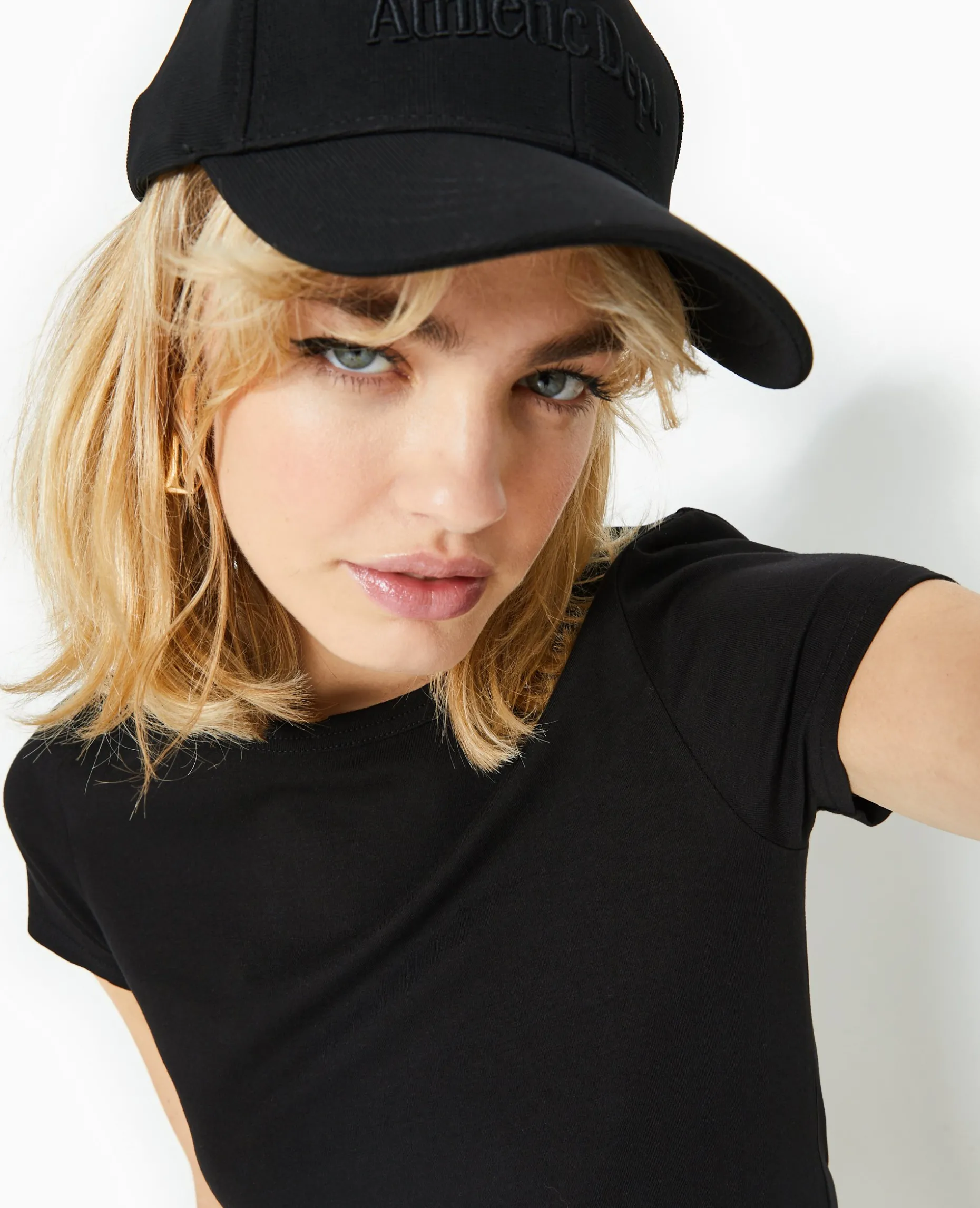 T-shirt Ajusté Manches Courtes - Noir