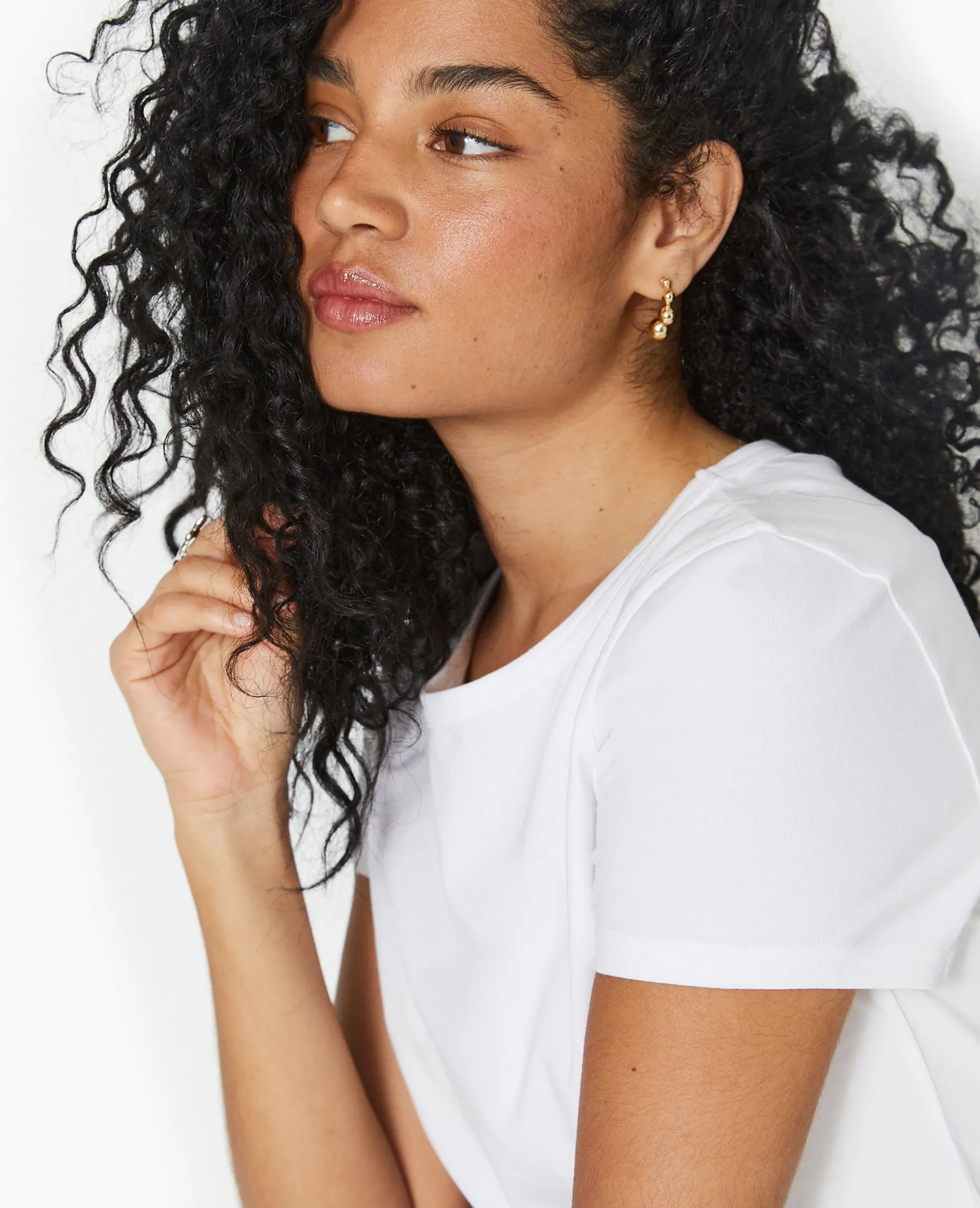 T-shirt Ajusté Manches Courtes - Blanc
