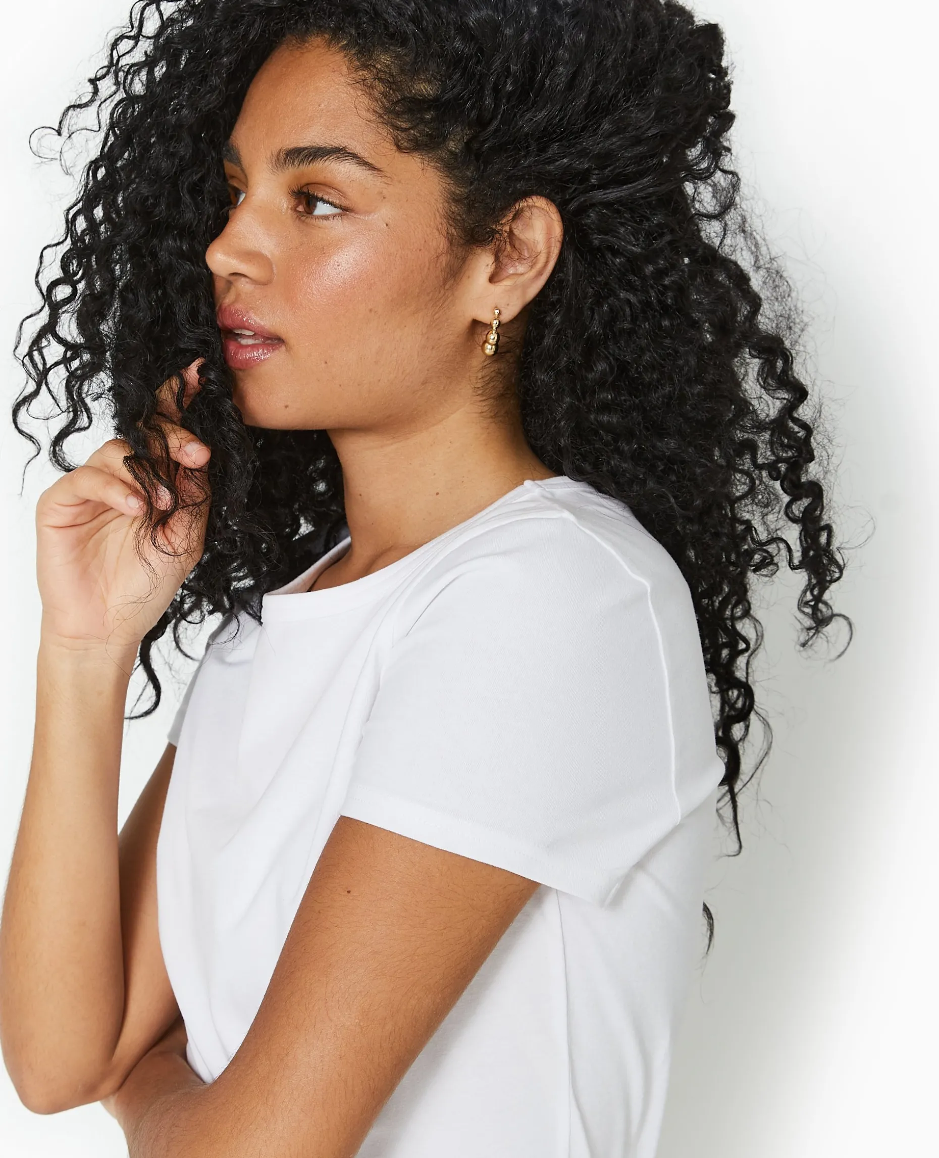 T-shirt Ajusté Manches Courtes - Blanc