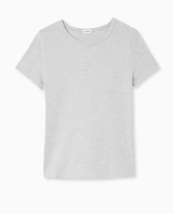 T-shirt Ajusté Manches Courtes - Gris Chiné