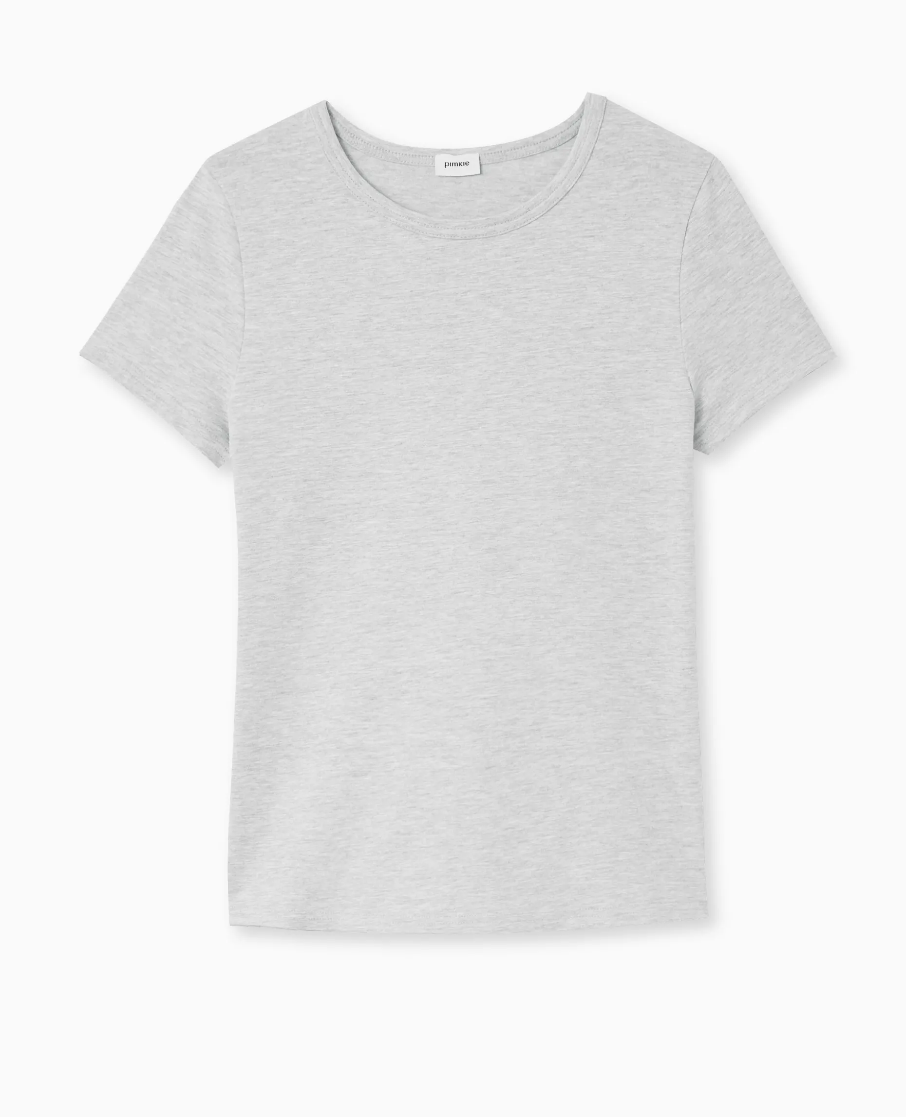 T-shirt Ajusté Manches Courtes - Gris Chiné