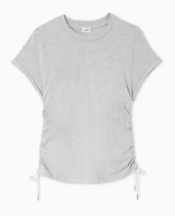 T-shirt Avec Liens Coulissés à Nouer - Gris Chiné