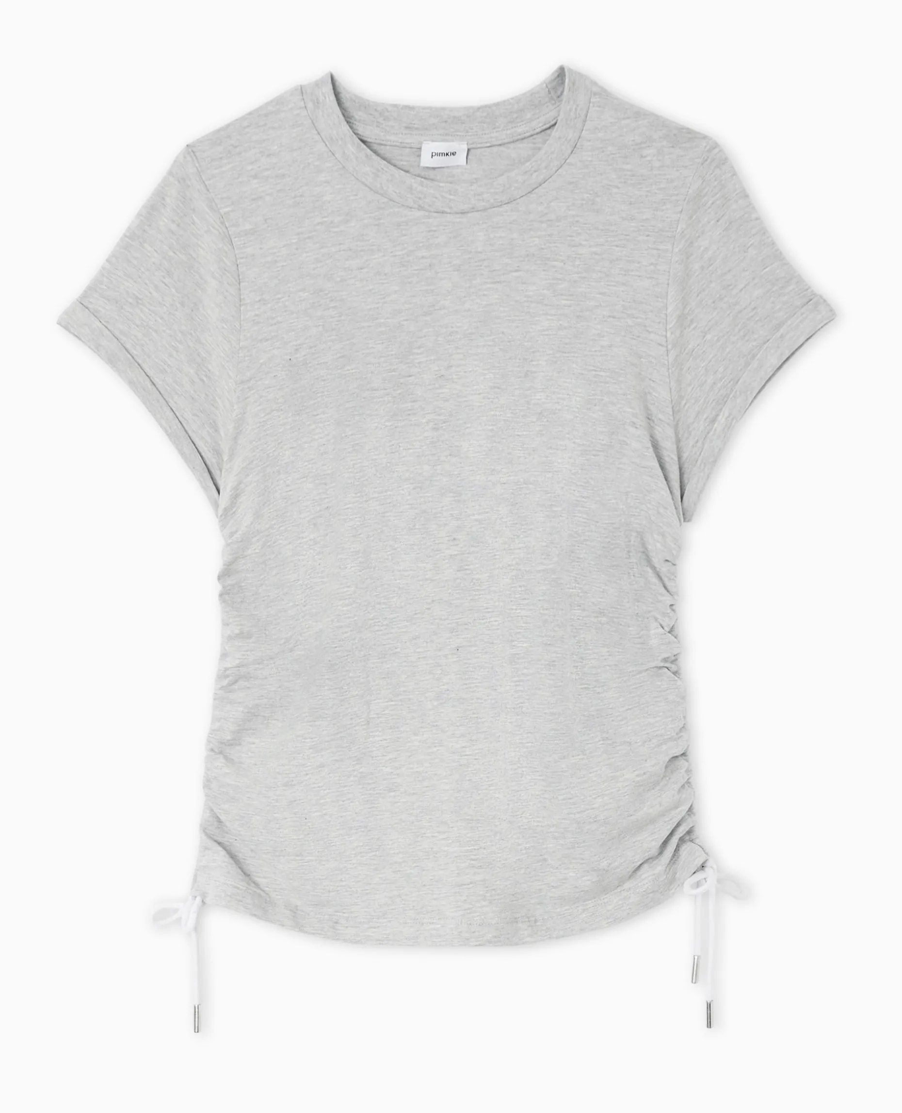 T-shirt Avec Liens Coulissés à Nouer - Gris Chiné