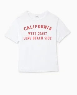 T-shirt Avec Print Devant - Blanc