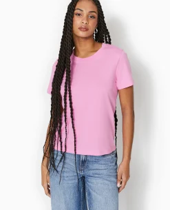 T-shirt Basique Col Rond - Rose