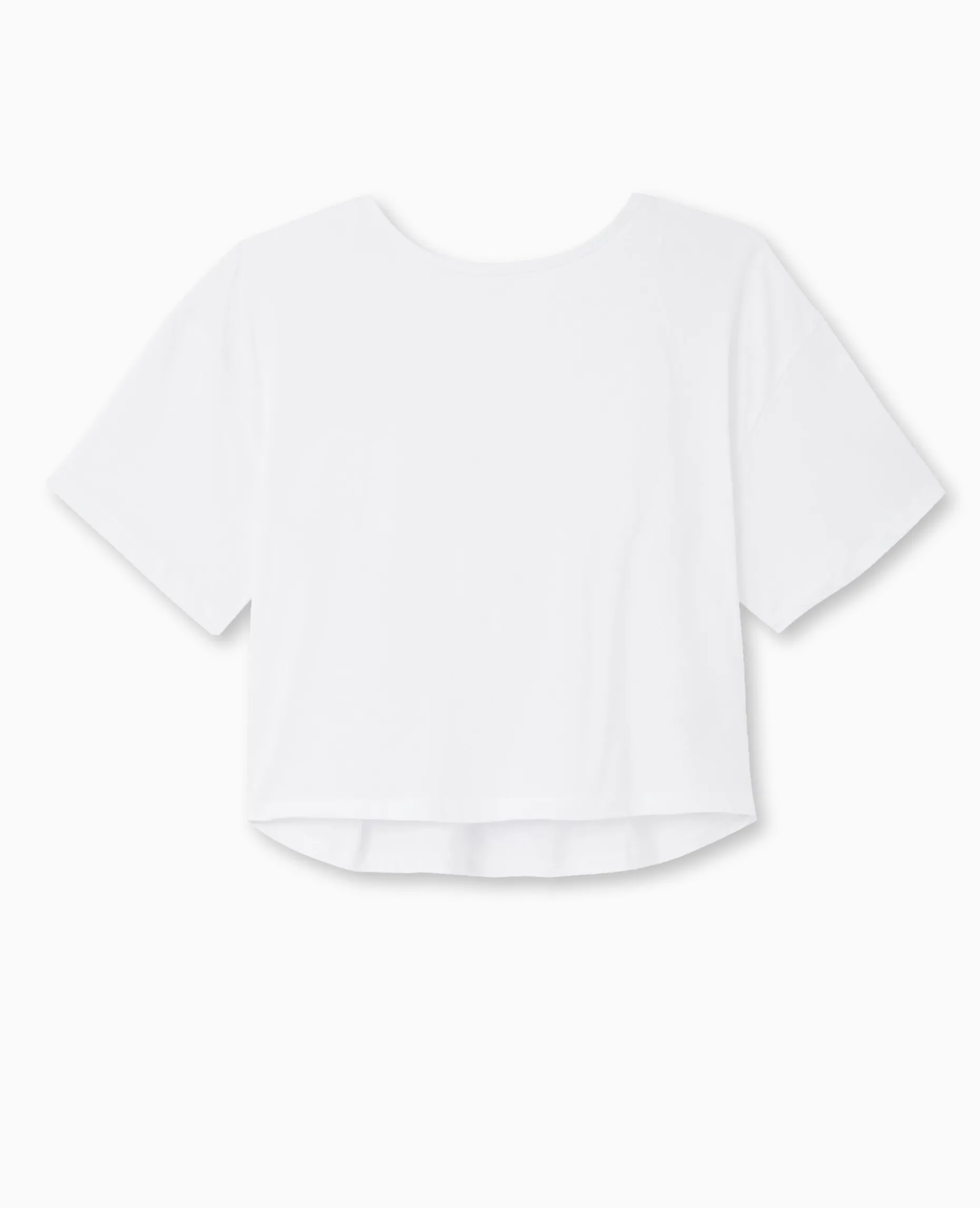 T-shirt Bi-matiè;re Avec Nouettes Dos - Blanc
