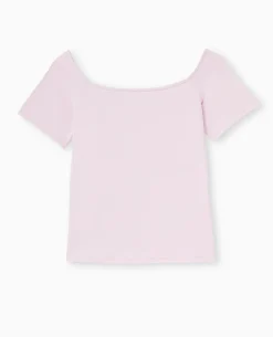 T-shirt Encolure Bardot - Rose Poudré