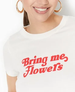 T-shirt Manches Courtes Avec Print - écru