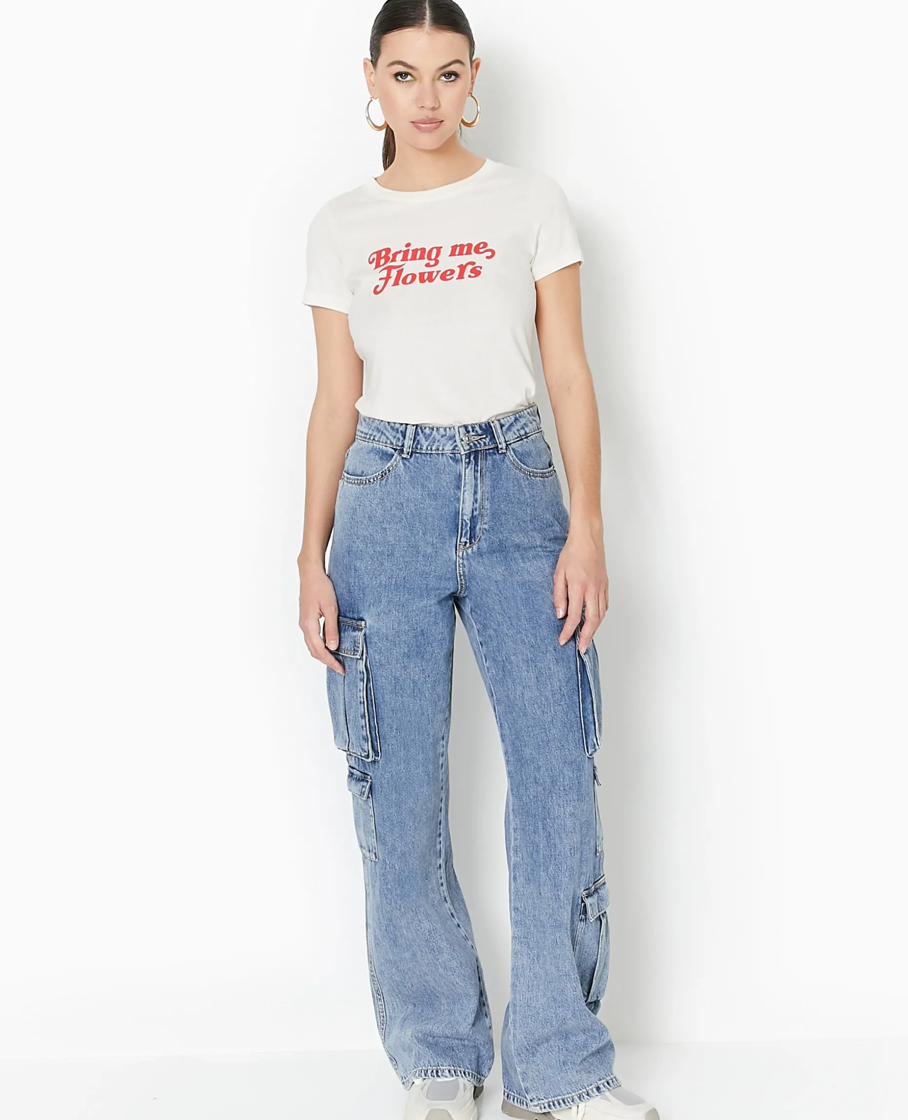 T-shirt Manches Courtes Avec Print - écru