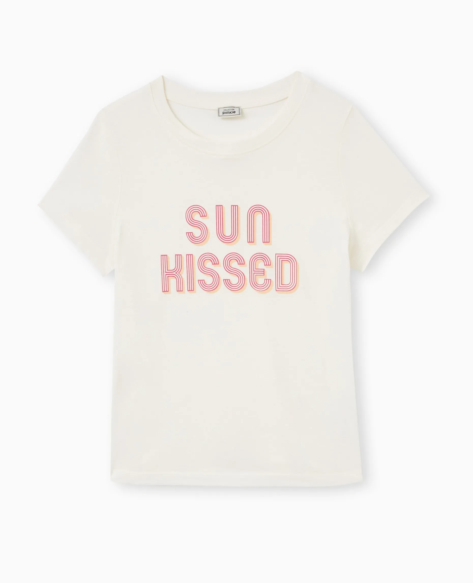 T-shirt Manches Courtes Avec Print - écru