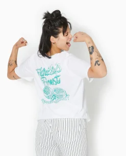 T-shirt Oversize Avec Print Poitrine Et Dos - Blanc