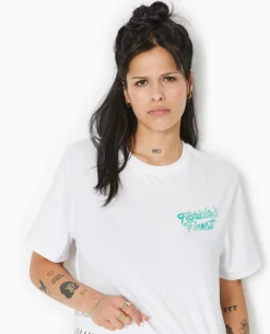 T-shirt Oversize Avec Print Poitrine Et Dos - Blanc