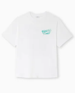 T-shirt Oversize Avec Print Poitrine Et Dos - Blanc
