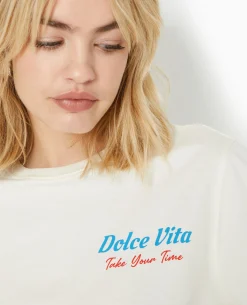 T-shirt Oversize Avec Print Poitrine Et Dos - Blanc
