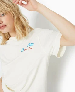 T-shirt Oversize Avec Print Poitrine Et Dos - Blanc