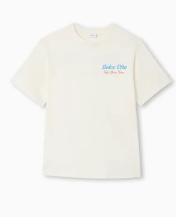 T-shirt Oversize Avec Print Poitrine Et Dos - Blanc