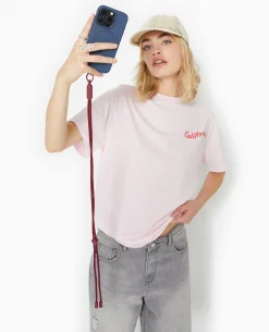 T-shirt Oversize Avec Print Poitrine Et Dos - Rose Clair