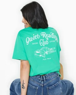 T-shirt Oversize Avec Print Poitrine Et Dos - Vert