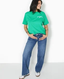 T-shirt Oversize Avec Print Poitrine Et Dos - Vert