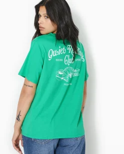 T-shirt Oversize Avec Print Poitrine Et Dos - Vert