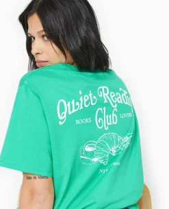 T-shirt Oversize Avec Print Poitrine Et Dos - Vert