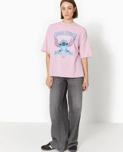 T-shirt Oversize Avec Print STITCH - Rose