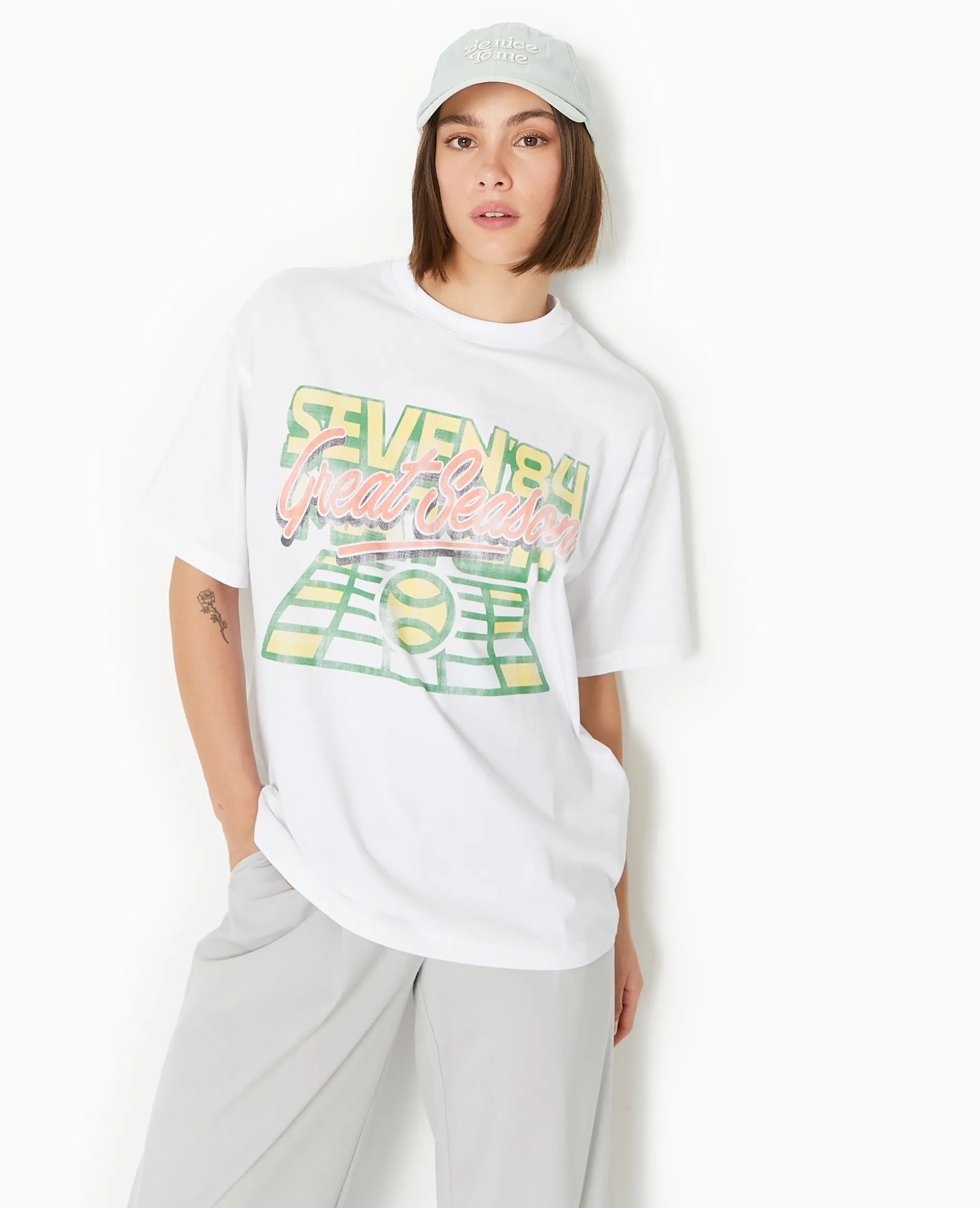 T-shirt Oversize Avec Print - Orange