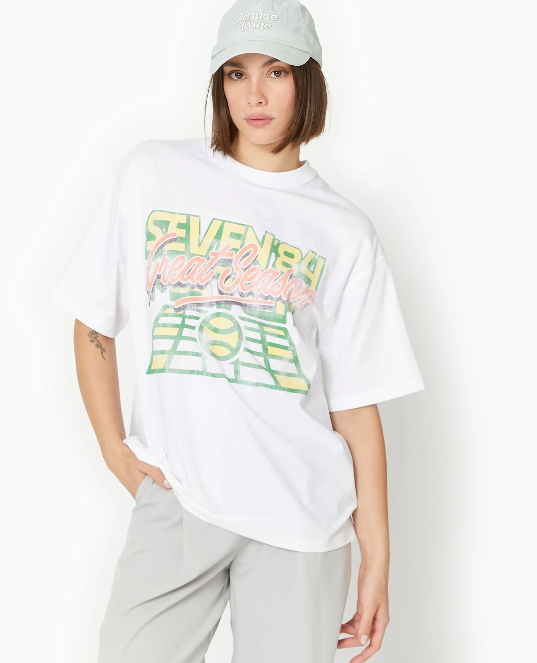 T-shirt Oversize Avec Print - Orange