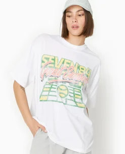 T-shirt Oversize Avec Print - Orange