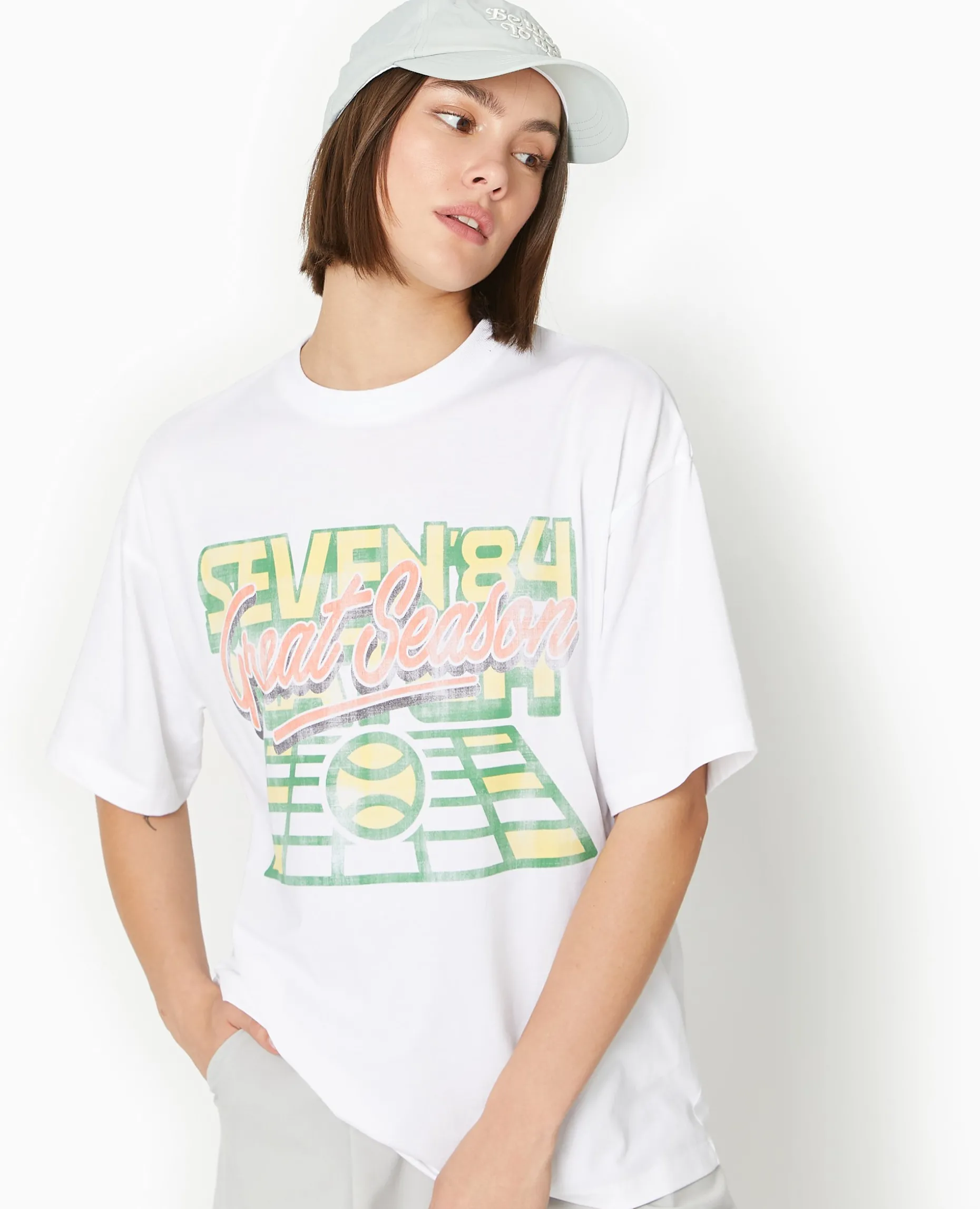 T-shirt Oversize Avec Print - Orange