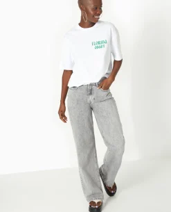 T-shirt Oversize Avec Print Devant Et Dos - Vert
