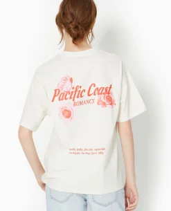 T-shirt Oversize Avec Print Devant Et Dos - écru