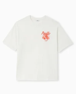 T-shirt Oversize Avec Print Devant Et Dos - écru