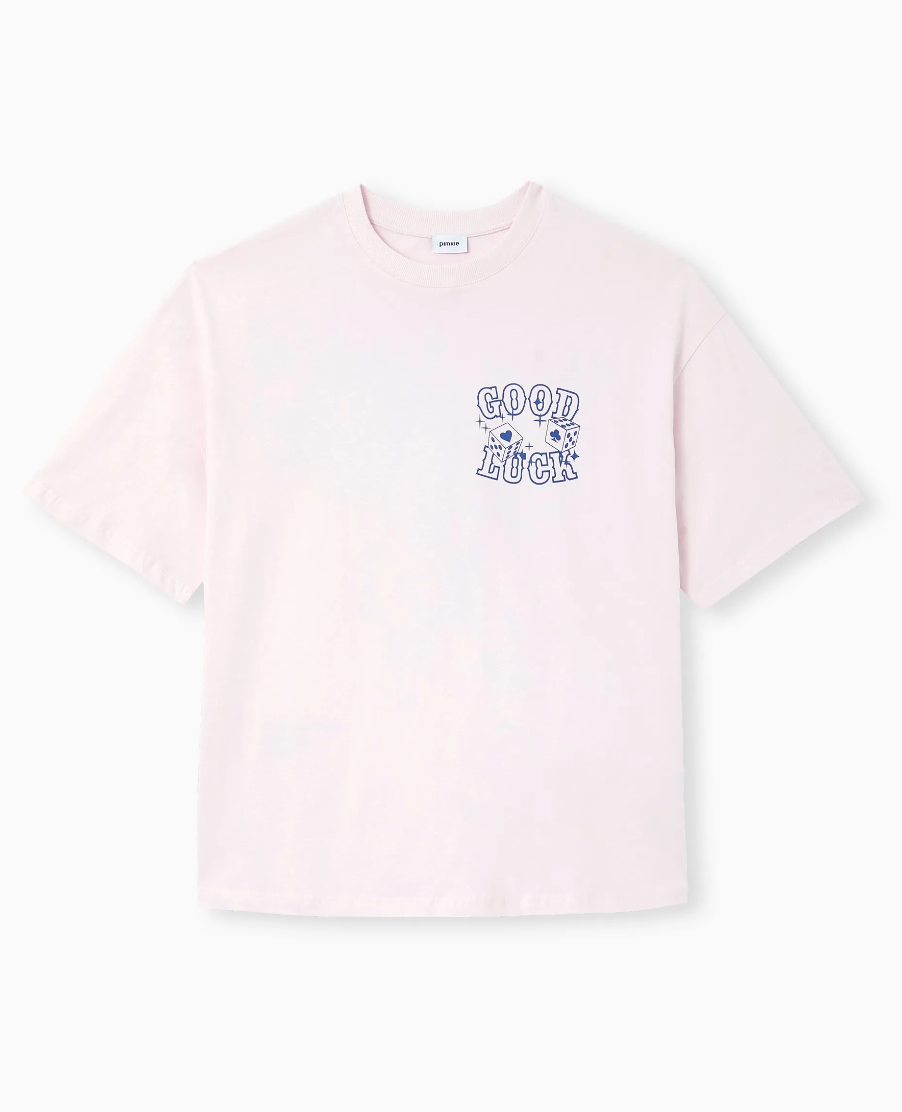 T-shirt Oversize Avec Print Devant Et Dos - Rose Clair