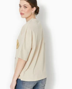 T-shirt Oversize DEF LEPPARD - Beige