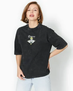 T-shirt Oversize QUEEN De Blanche Neige - Gris