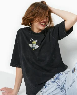 T-shirt Oversize QUEEN De Blanche Neige - Gris