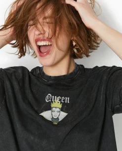 T-shirt Oversize QUEEN De Blanche Neige - Gris