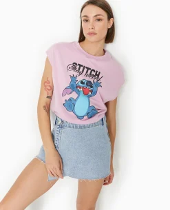 T-shirt Sans Manches STITCH - Rose