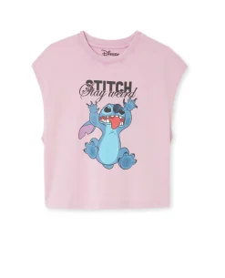 T-shirt Sans Manches STITCH - Rose