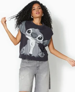 T-shirt Sans Manches STITCH - Gris