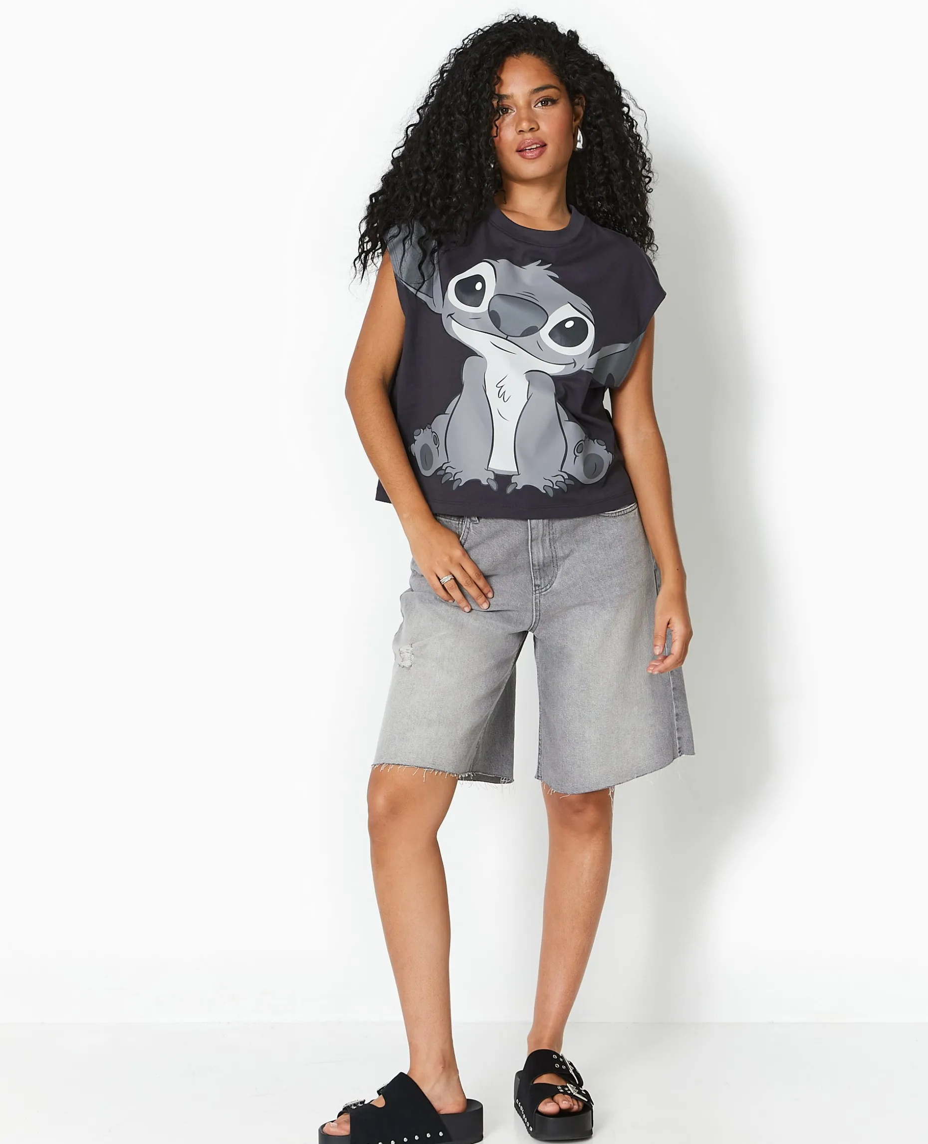 T-shirt Sans Manches STITCH - Gris