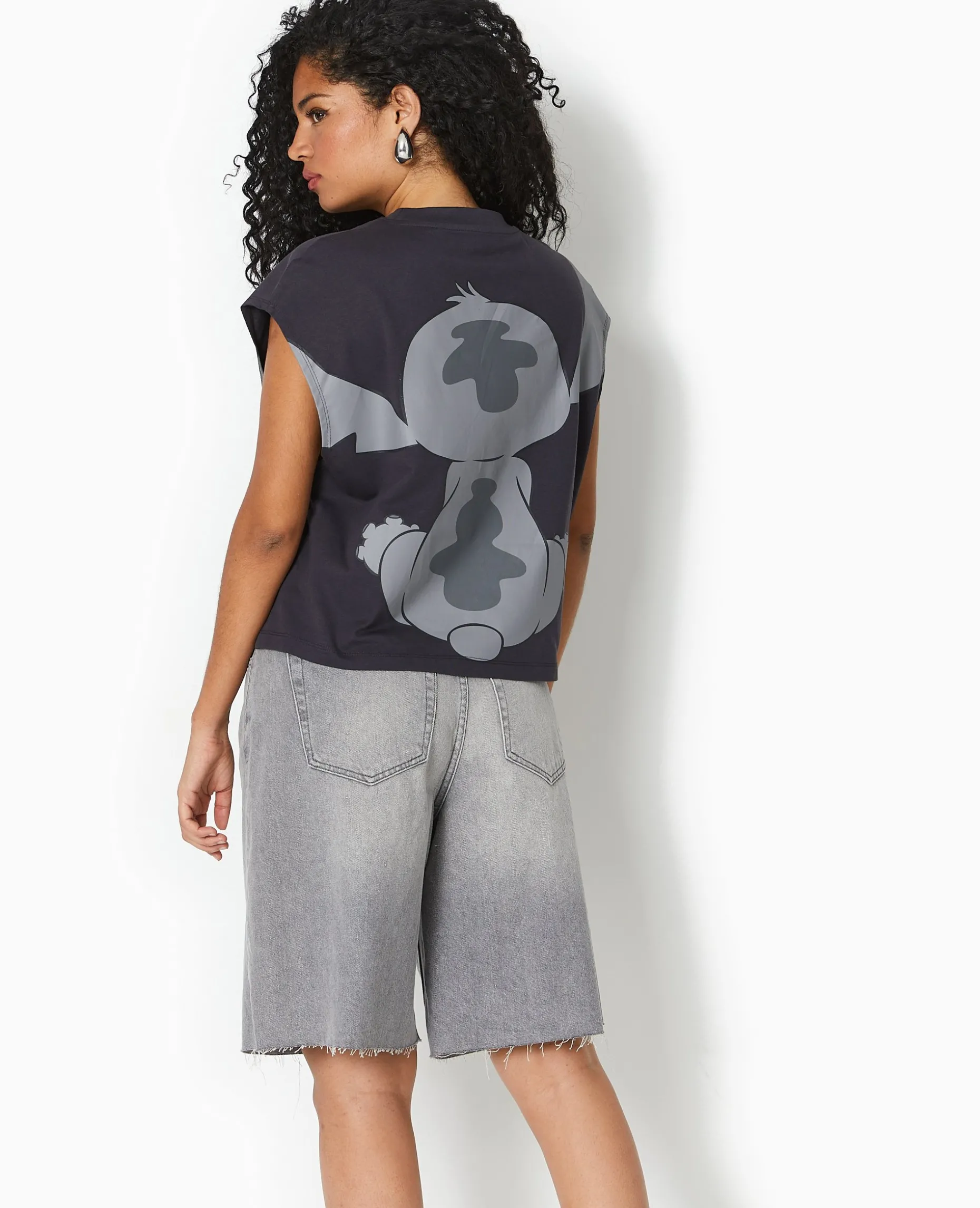 T-shirt Sans Manches STITCH - Gris