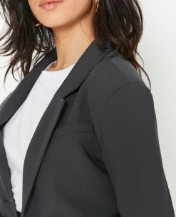 Veste Blazer Courte - Gris Foncé