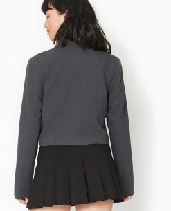 Veste Blazer Courte - Gris Foncé