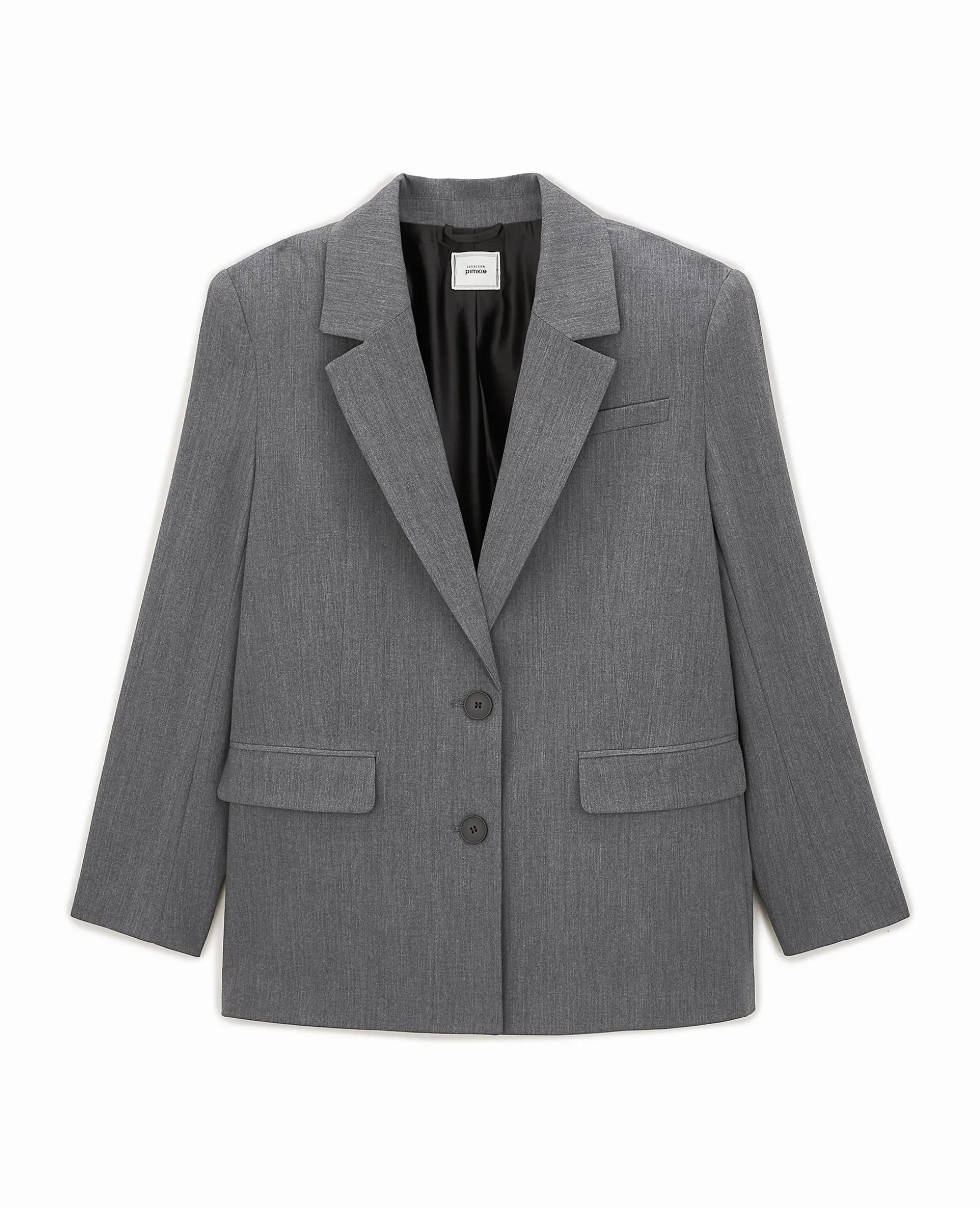 Veste Blazer Oversize Avec épaulettes - Gris Foncé